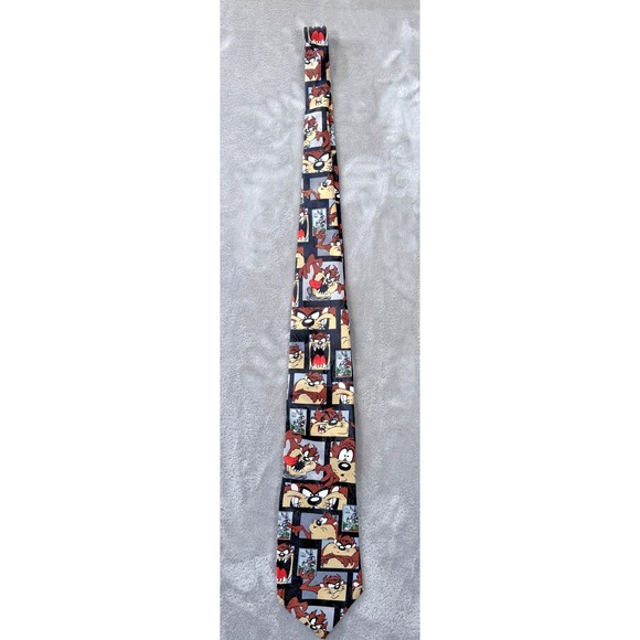 Looney Tunes Mania Other - Looney Tunes Tasmanian Devil Tie Mens Black Stamp Collection Novelty Cartoon